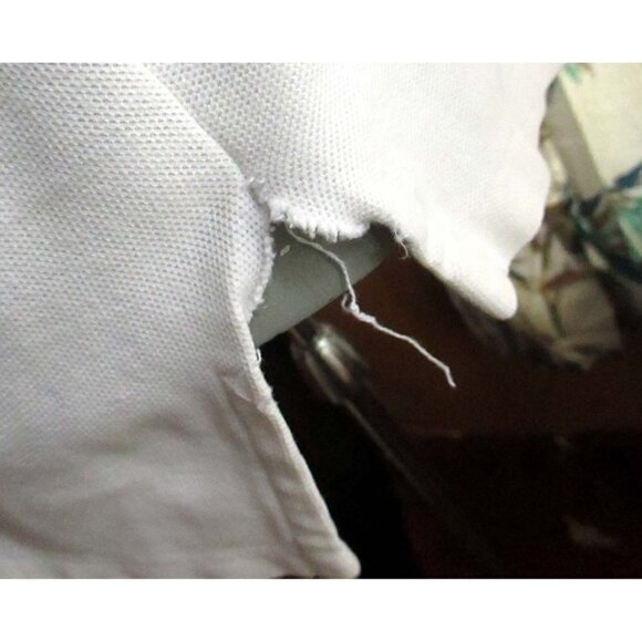 Vintage Mens Polo Shirt SMALL 80's Mens RUGGED WHITE COTTON KNIT Golf Tennis - Picture 6 of 7